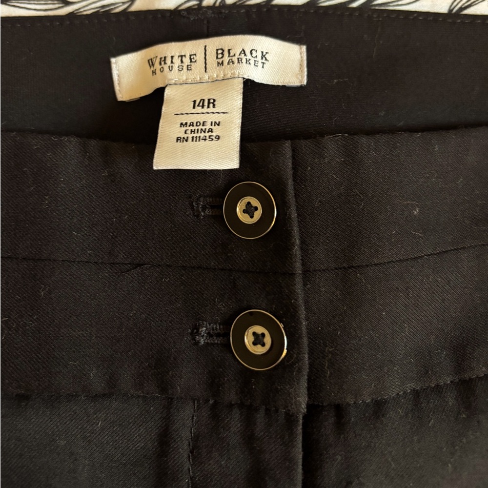 Black House White Market lines silver jet black slacks